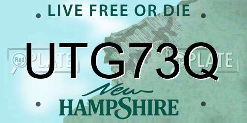 UTG73Q New Hampshire License Plate