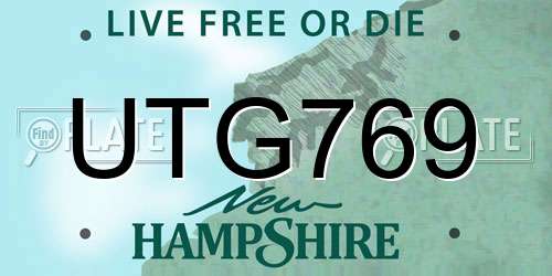 UTG769 New Hampshire License Plate