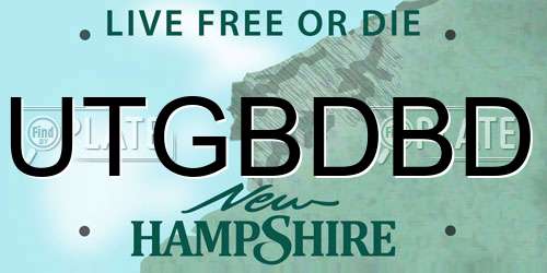 UTGBDBD New Hampshire License Plate