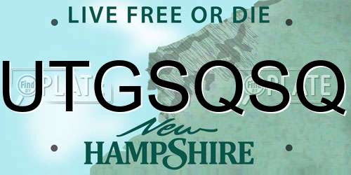 UTGSQSQ New Hampshire License Plate