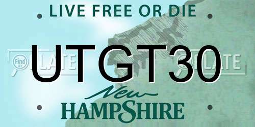 UTGT30 New Hampshire License Plate