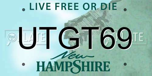 UTGT69 New Hampshire License Plate