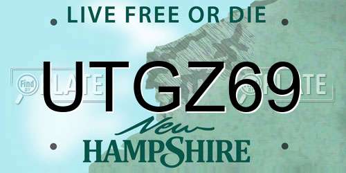 UTGZ69 New Hampshire License Plate