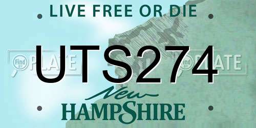 UTS274 New Hampshire License Plate
