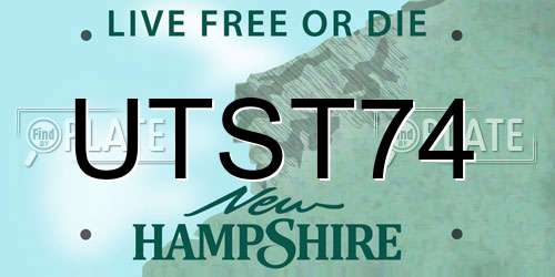 UTST74 New Hampshire License Plate