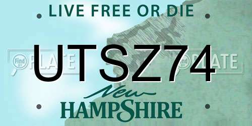 UTSZ74 New Hampshire License Plate