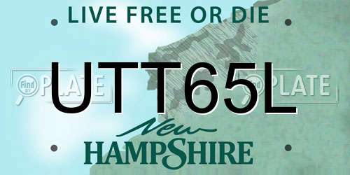 UTT65L New Hampshire License Plate