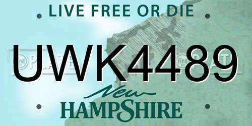 UWK4489 New Hampshire License Plate