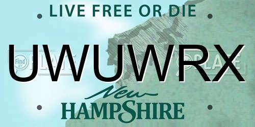 UWUWRX New Hampshire License Plate