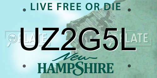 UZ2G5L New Hampshire License Plate