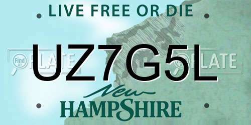 UZ7G5L New Hampshire License Plate