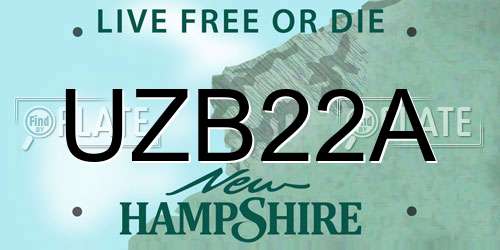 UZB22A New Hampshire License Plate