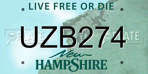 UZB274 New Hampshire License Plate