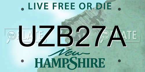 UZB27A New Hampshire License Plate