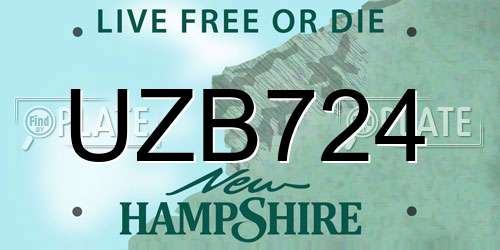 UZB724 New Hampshire License Plate