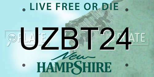 UZBT24 New Hampshire License Plate