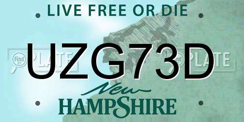 UZG73D New Hampshire License Plate