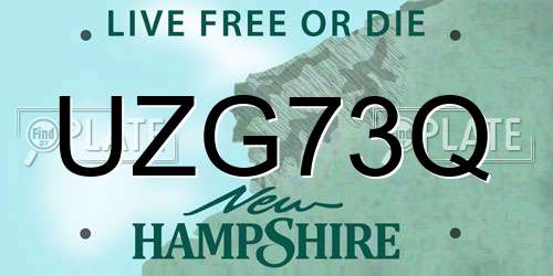 UZG73Q New Hampshire License Plate