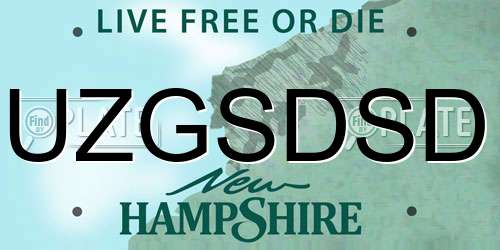 UZGSDSD New Hampshire License Plate