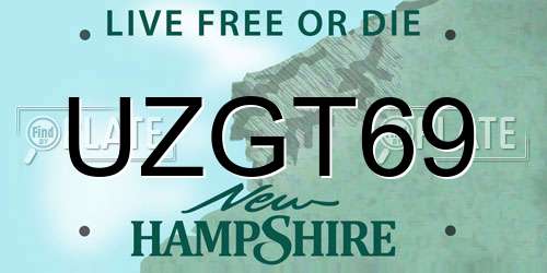 UZGT69 New Hampshire License Plate