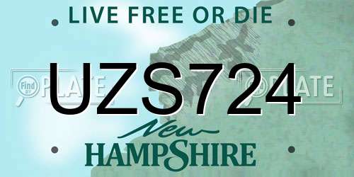 UZS724 New Hampshire License Plate