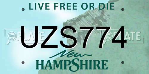 UZS774 New Hampshire License Plate