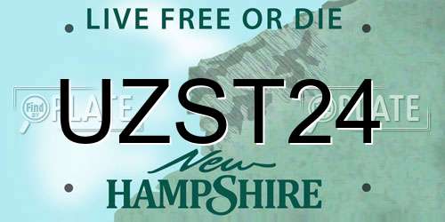 UZST24 New Hampshire License Plate