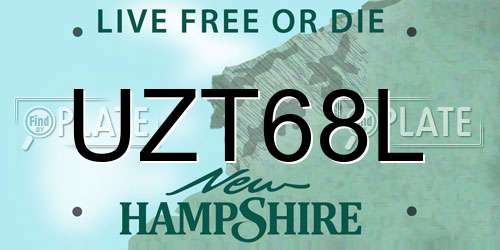 UZT68L New Hampshire License Plate