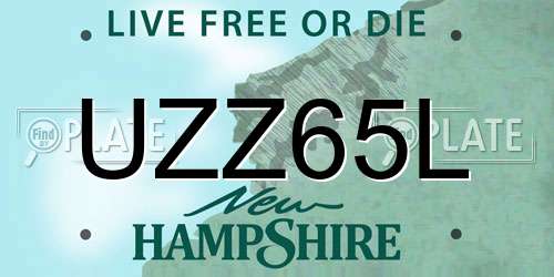 UZZ65L New Hampshire License Plate