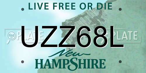 UZZ68L New Hampshire License Plate