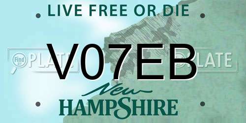 V07EB New Hampshire License Plate