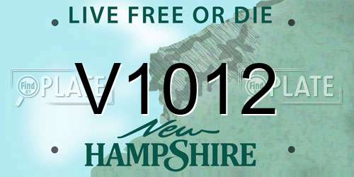 V1012 New Hampshire License Plate