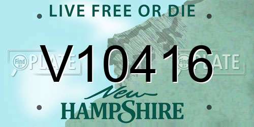 V10416 New Hampshire License Plate
