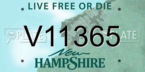 V11365 New Hampshire License Plate