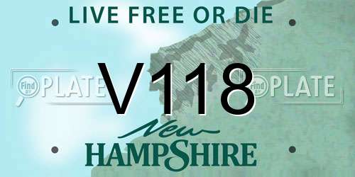 V118 New Hampshire License Plate