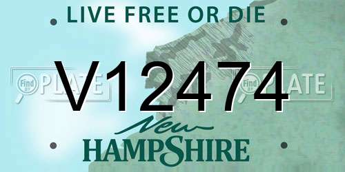 V12474 New Hampshire License Plate