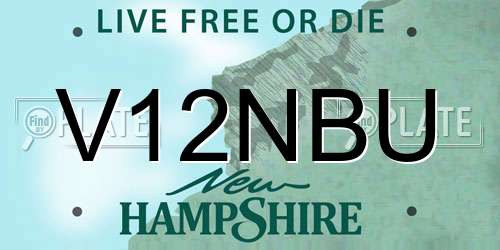 V12NBU New Hampshire License Plate