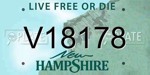 V18178 New Hampshire License Plate