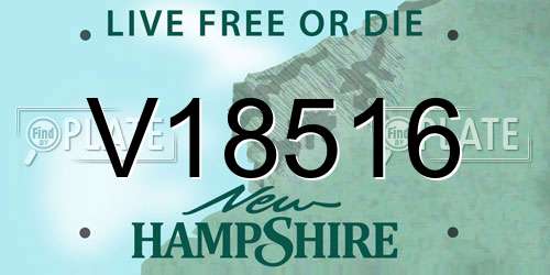 V18516 New Hampshire License Plate