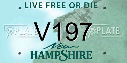 V197 New Hampshire License Plate