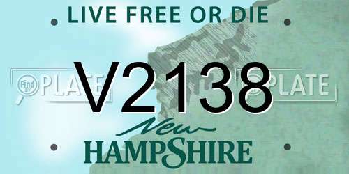 V2138 New Hampshire License Plate