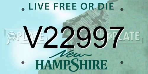 V22997 New Hampshire License Plate
