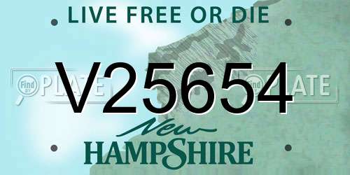 V25654 New Hampshire License Plate