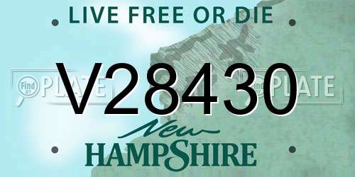 V28430 New Hampshire License Plate