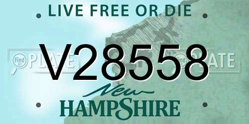 V28558 New Hampshire License Plate