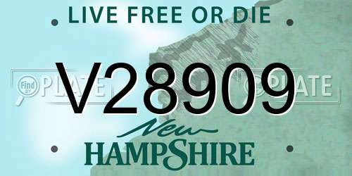 V28909 New Hampshire License Plate