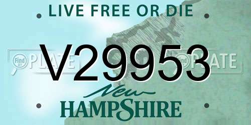 V29953 New Hampshire License Plate