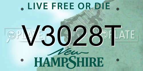 V3028T New Hampshire License Plate