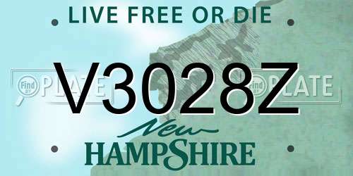 V3028Z New Hampshire License Plate