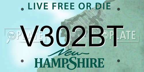 V302BT New Hampshire License Plate